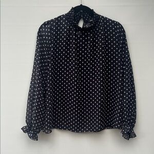Boohoo Polka Dot Chiffon Blouse